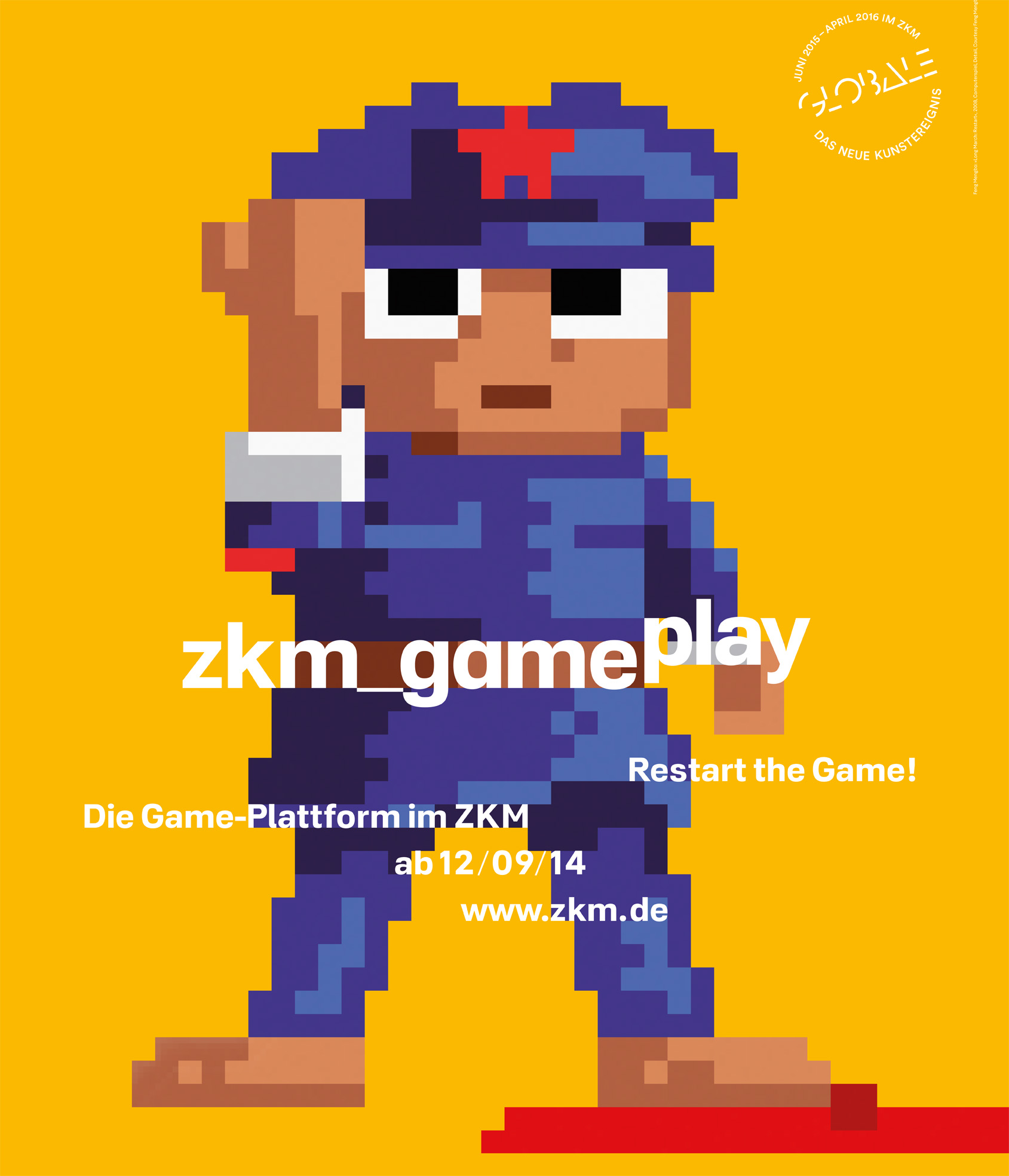 Ein Computermännchen mit blauem Anzug, der den linken Arm in die Höhe streckt