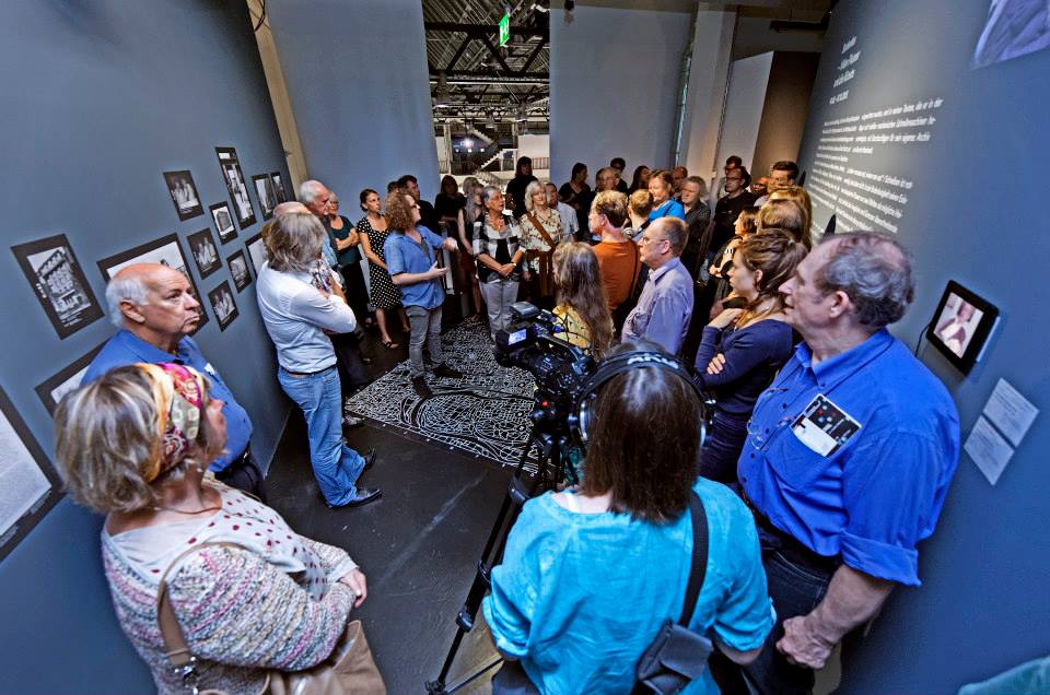 People at the exhibition space