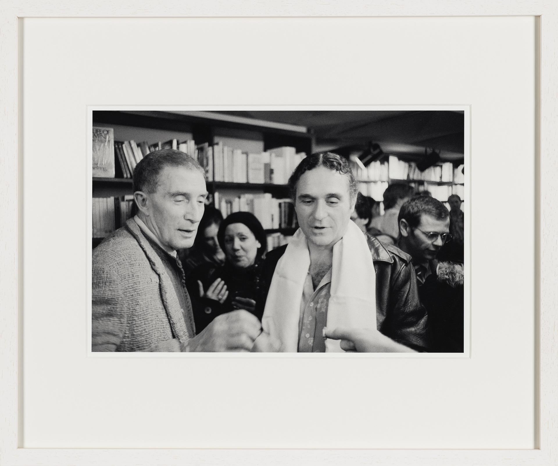 Brion Gysin and  poet John Giorno at an evening at Books &amp; Company, on the occasion of the Xerox-book launch of Brion and WSB’s Scrapbook no. 3, during the Nova Convention, in New York in 1978