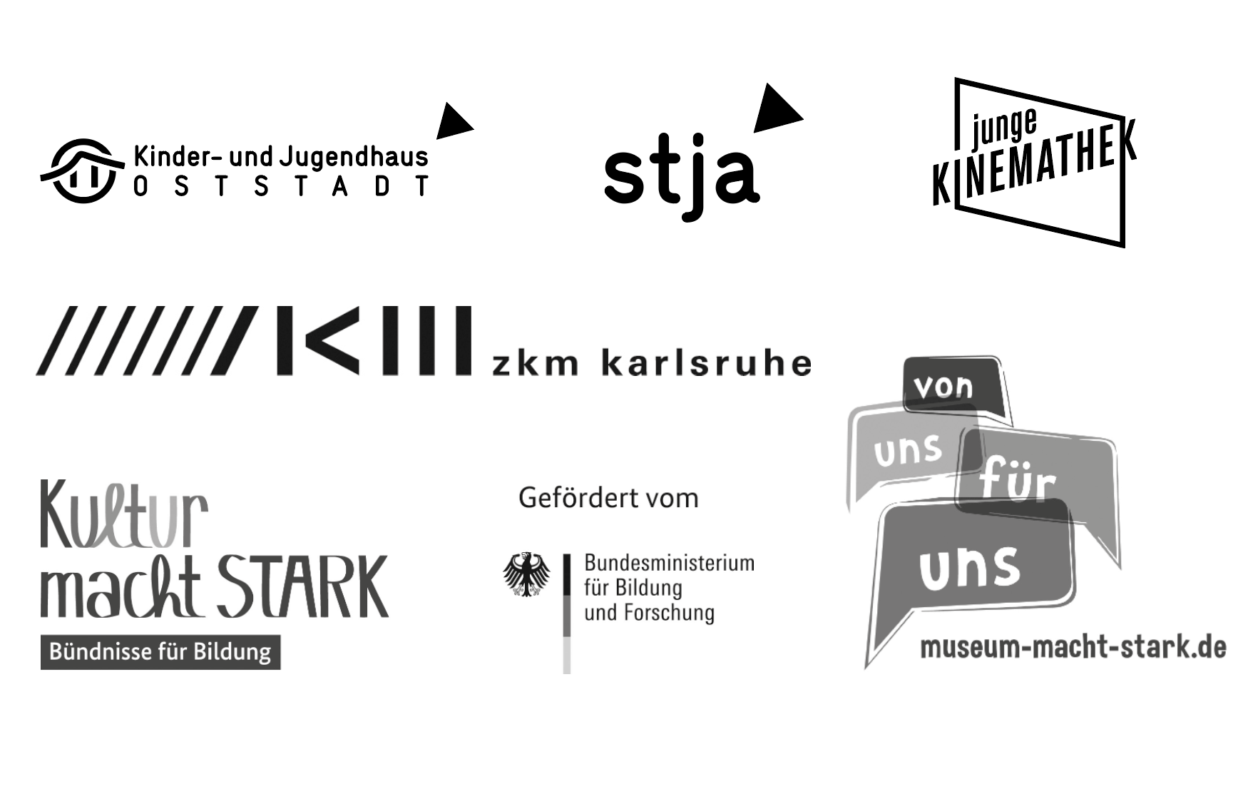 Logos of the cooperation partners of the project »Urbanisiere Dich! – Oststadt Games«