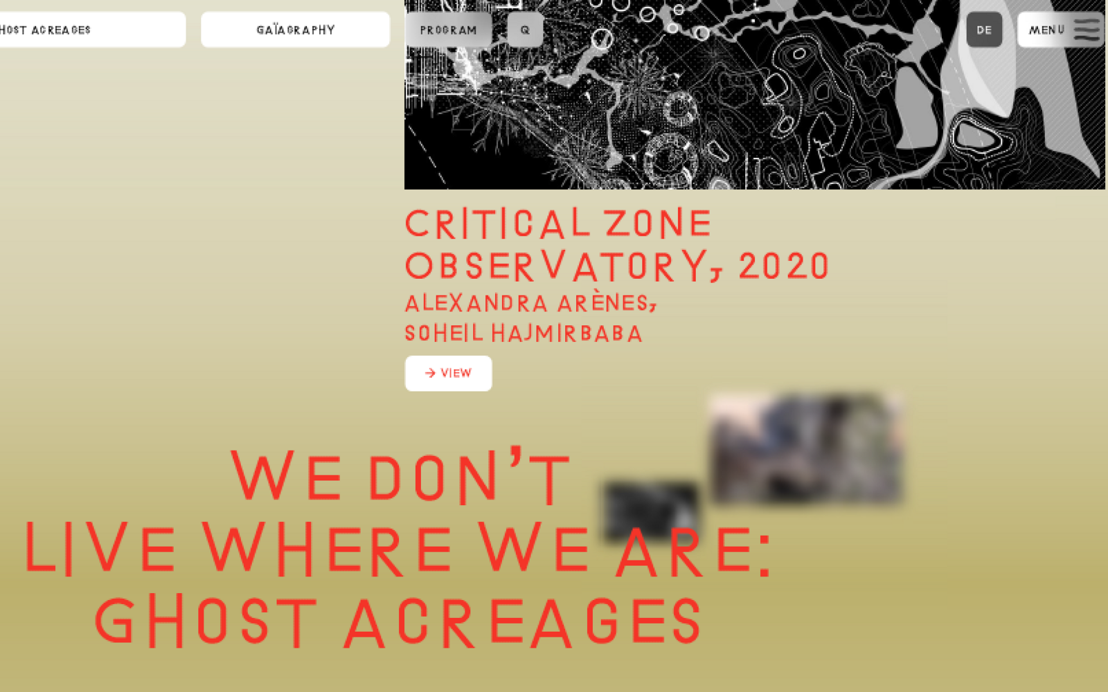 Screenshot »Critical Zones« Ausstellung