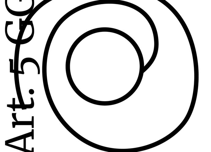 Black letters on a white background »Art. 5 GG« 