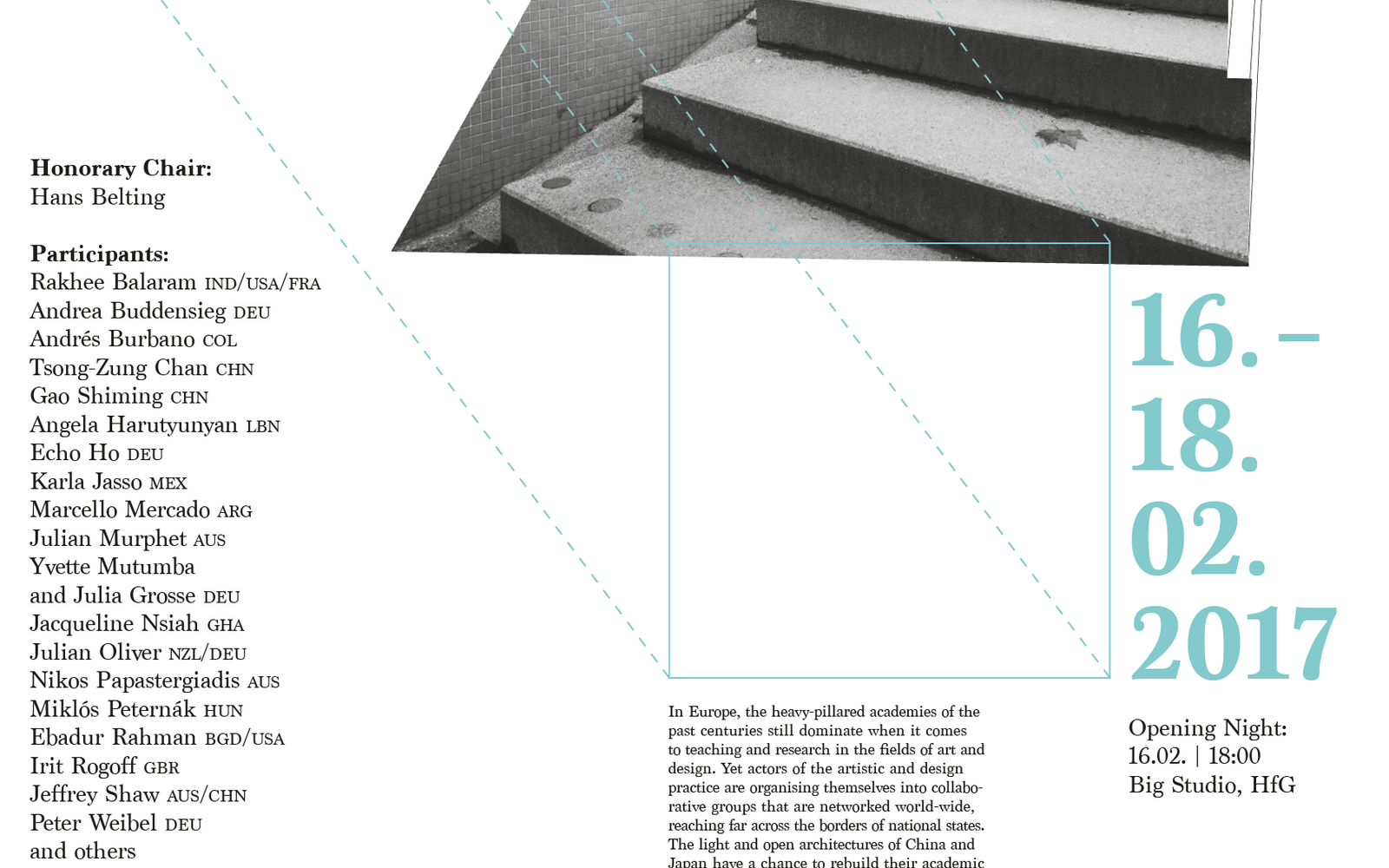 Eine Bild-Typo-Collage mit dem Schriftzug »Potential Spaces«, Linien und einer Treppe ist zu sehen.