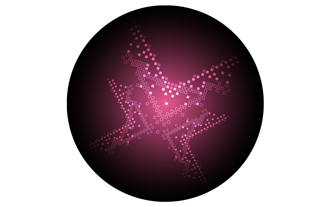 Magenta ball with square elements