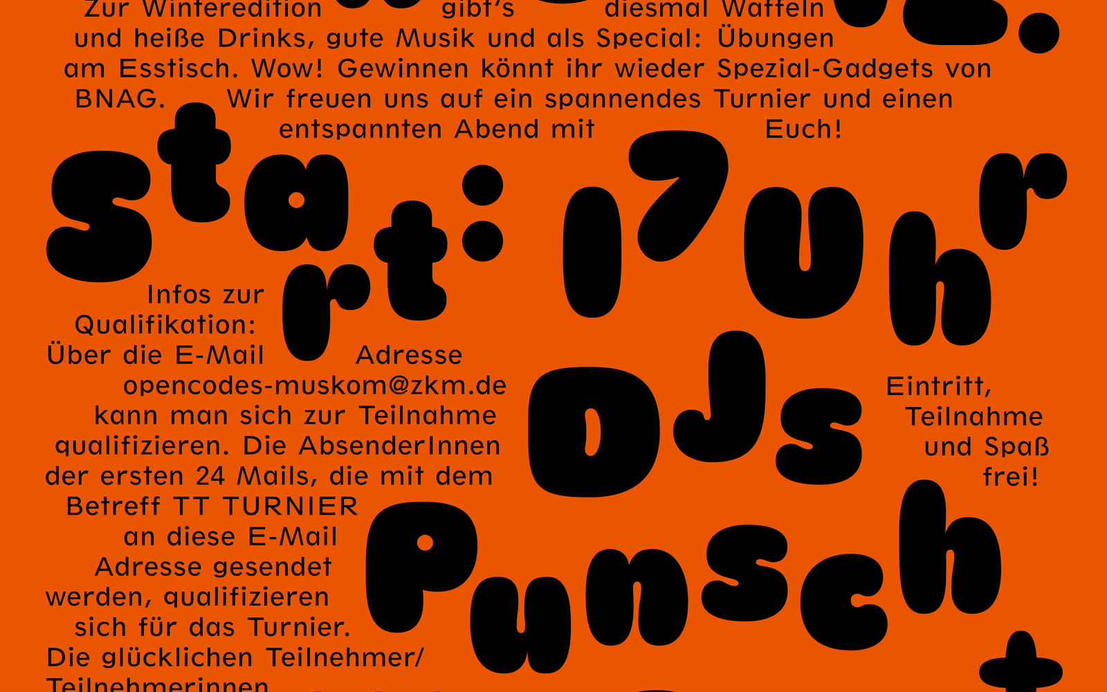 Plakat zum Ping Pong Turnier 