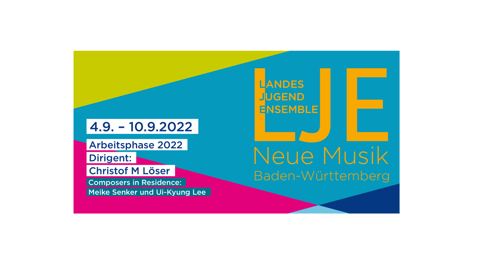 Zu sehen ist der Flyer für die Veranstaltung des Landes Jugend Ensemble.