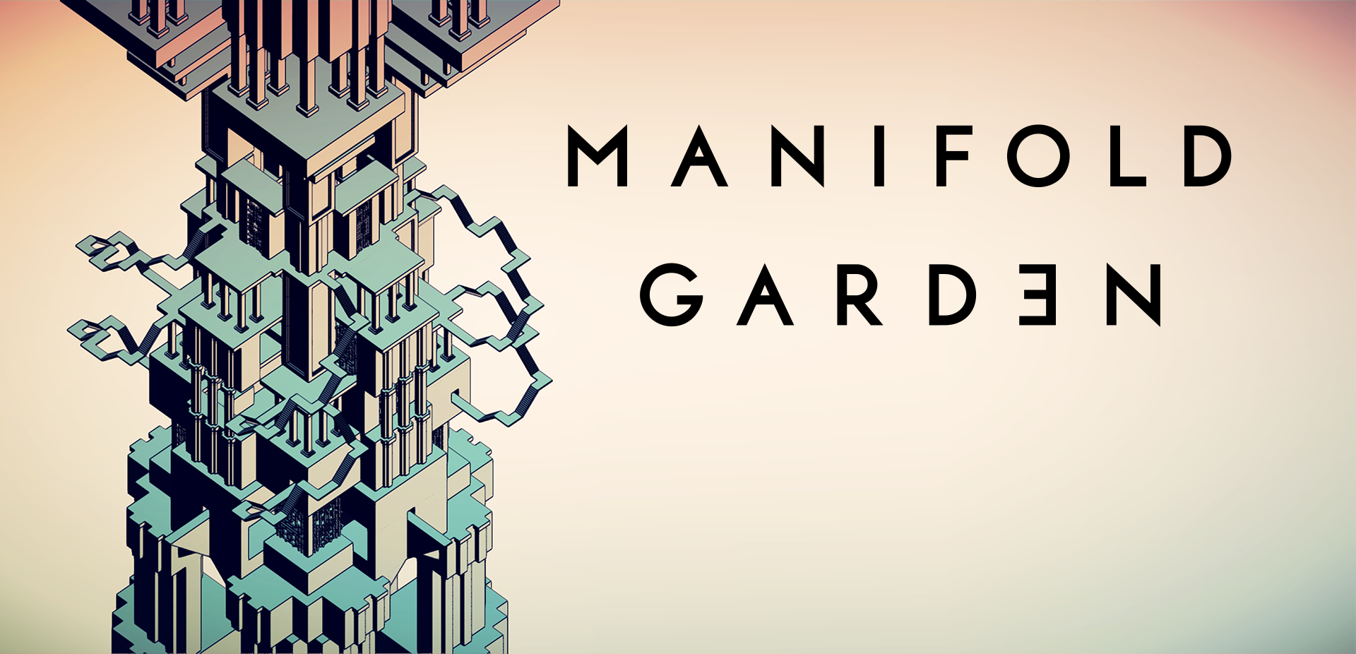 Computergenerierte Zeichnungen von architektonischen Strukturen mit dem Titel »Manifold Gardens«