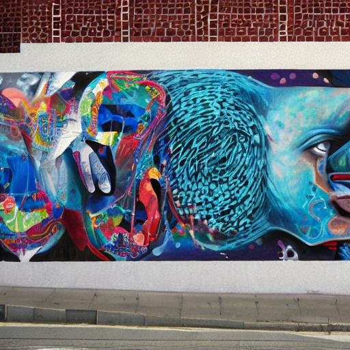 Ein buntes Graffiti aus abstrakten Formen