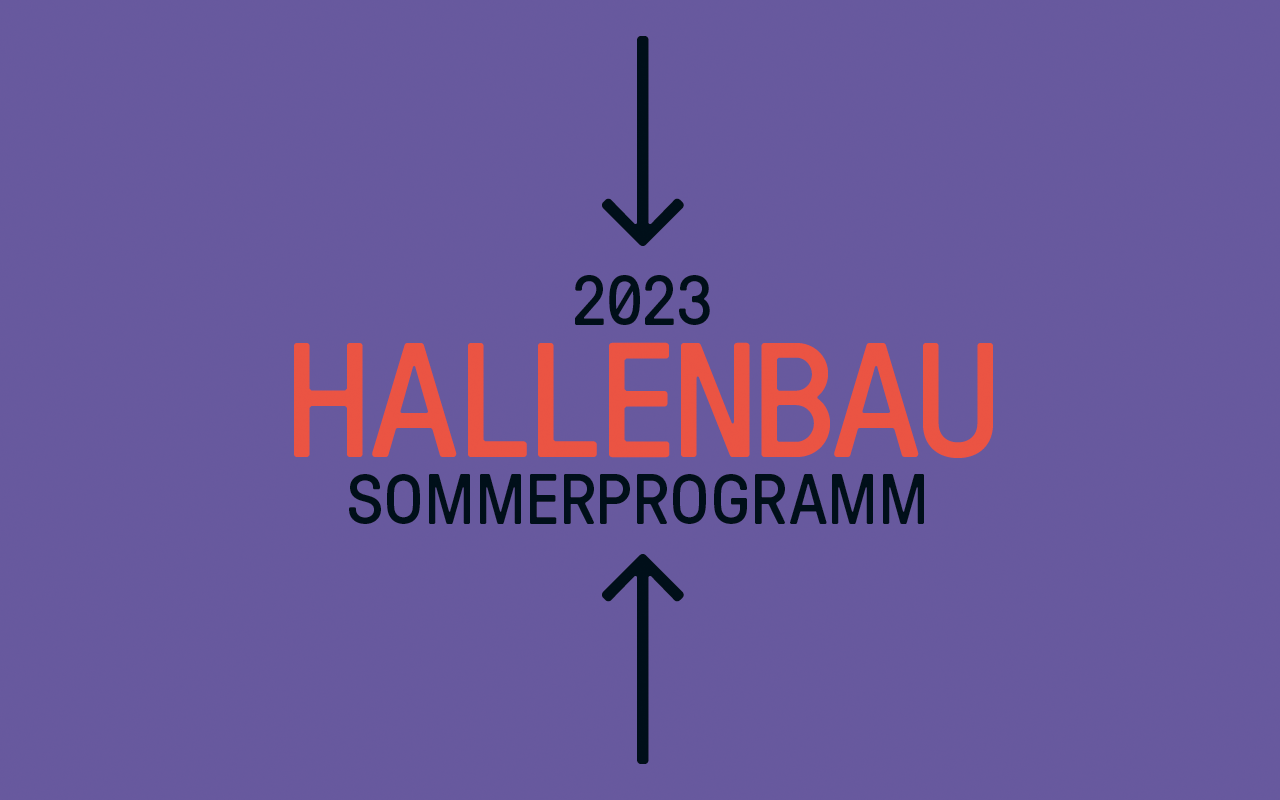 Lila Motiv des Hallenbau-Sommerprogramms 2023