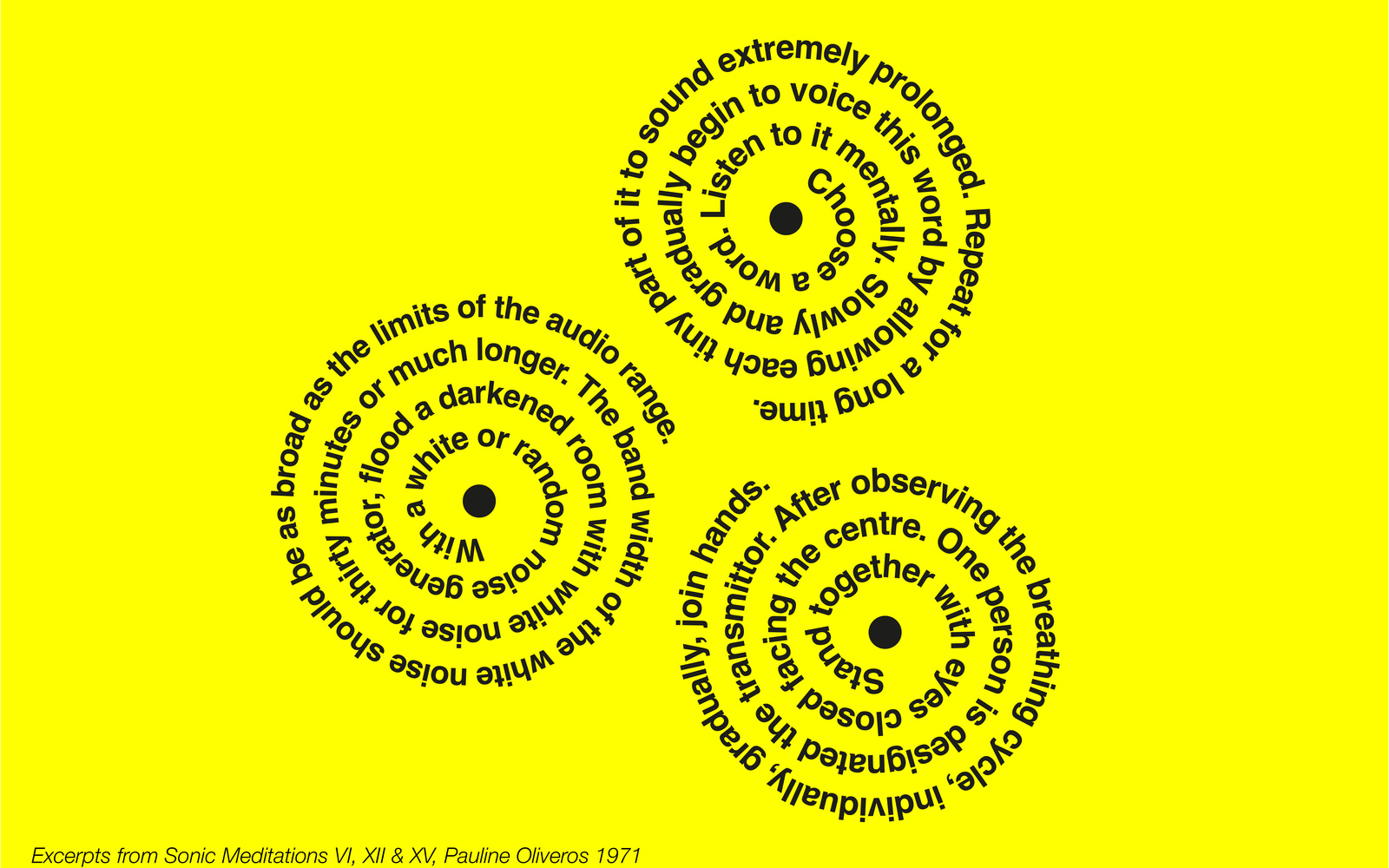 Excerpts from Sonic Meditations VI, XII & XV, Pauline Oliveros 1971