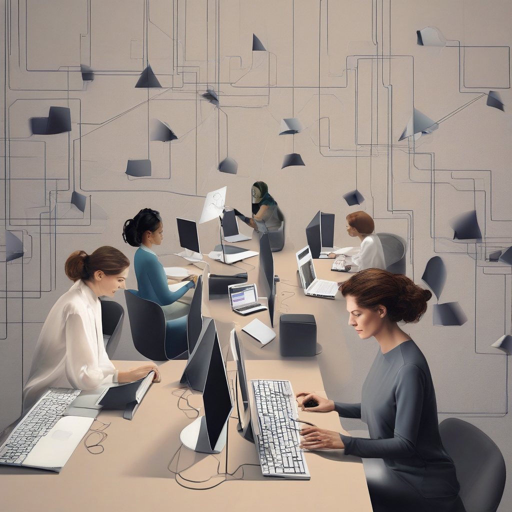 Frauen arbeiten an Computern
