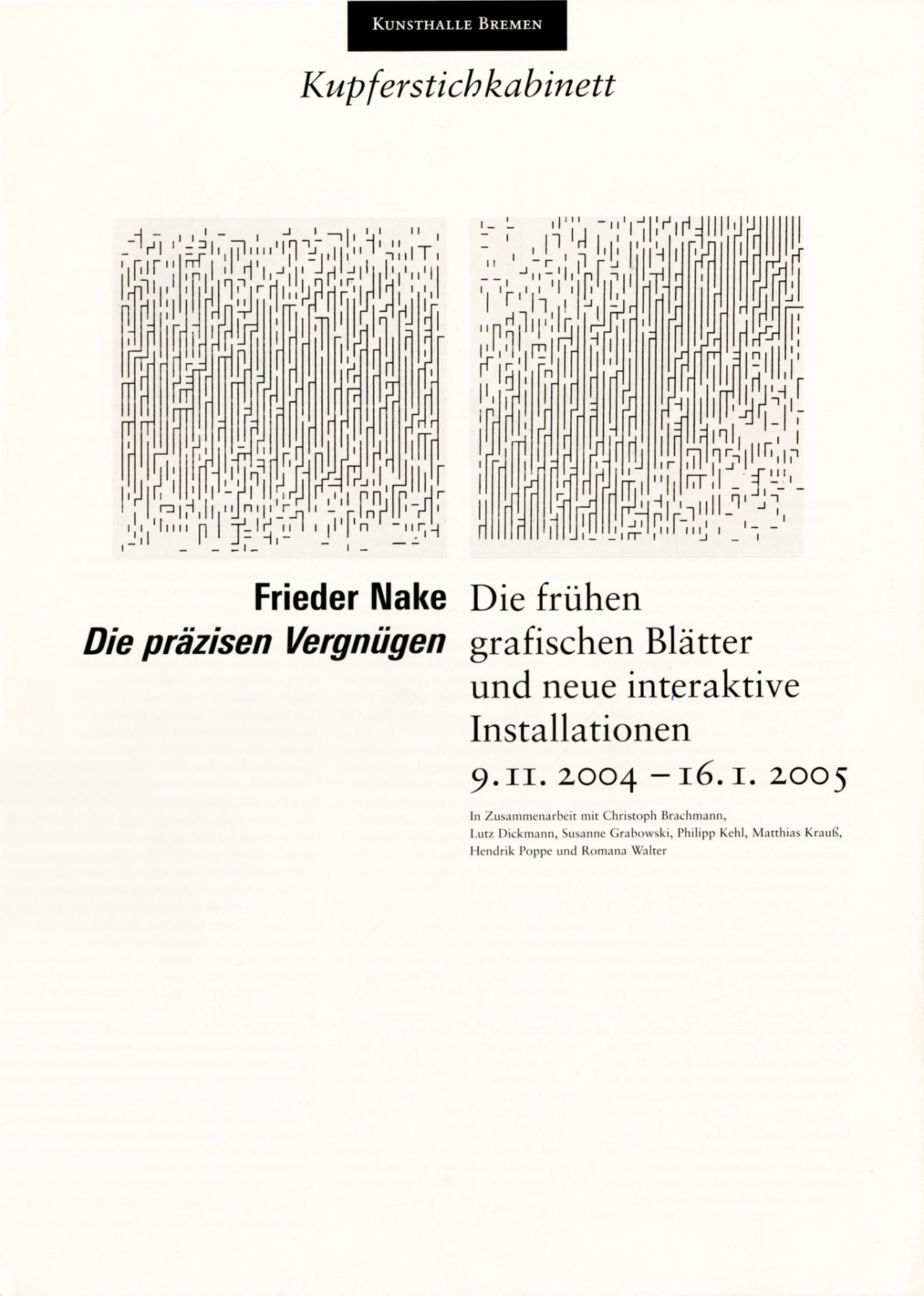 Cover der Publikation »Frieder Nake: Die präzisen Vergnügen«