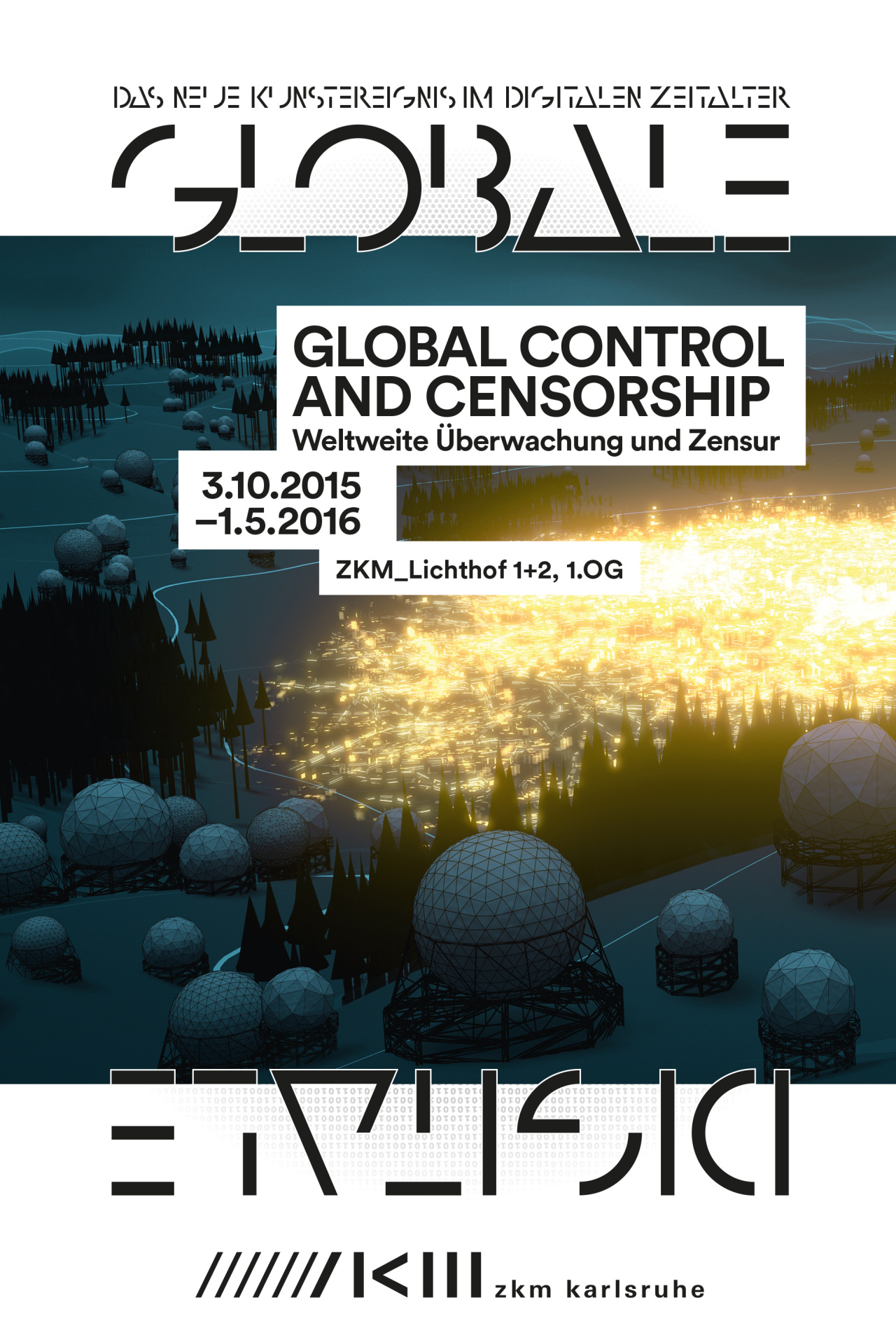 Cover der Ausstellungsbroschuere »Global Control and Censorship«