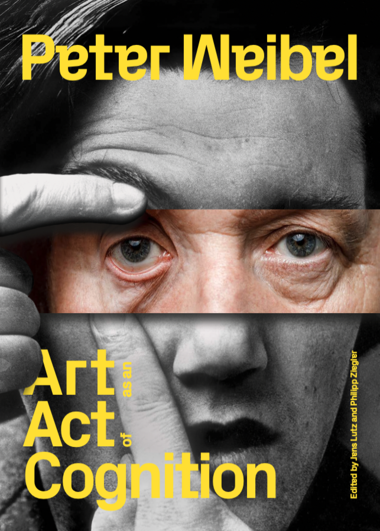 Das Bild zeigt ein künstlerisches Porträt von Peter Weibel.