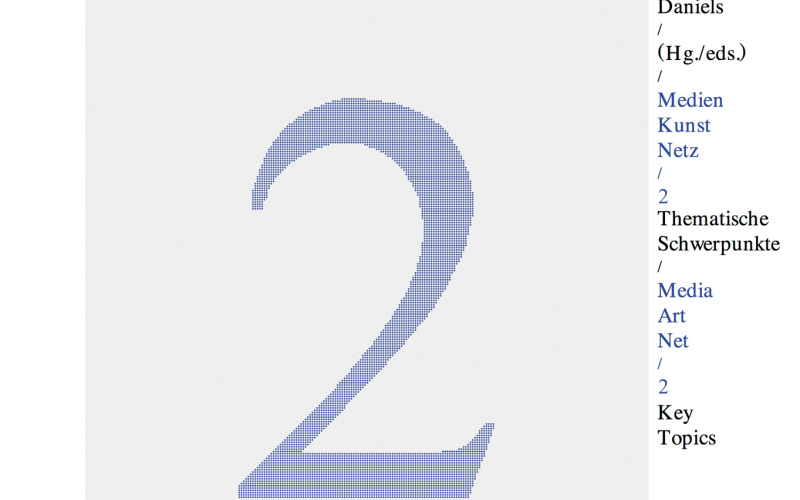 Cover der Publikation »Medien Kunst Netz 2 / Media Art Net 2«