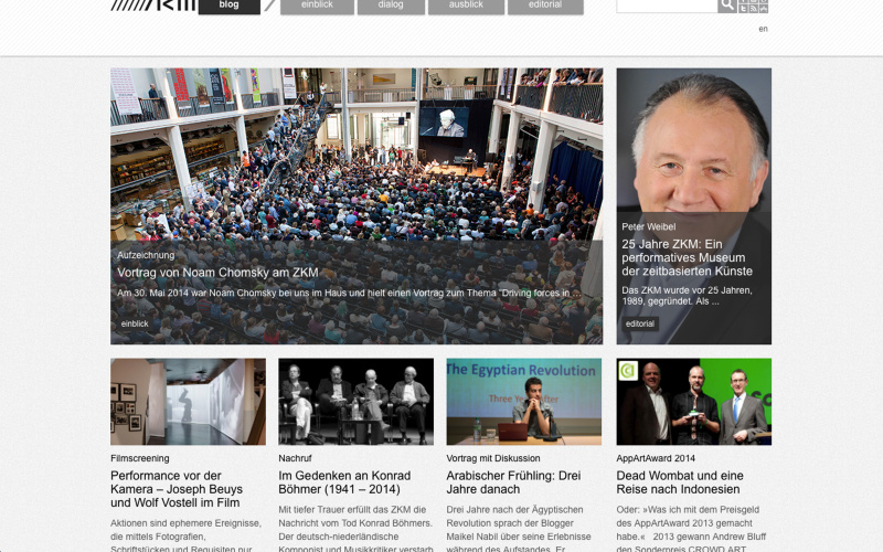Screenshot der Online-Publikation »ZKM-Blog«