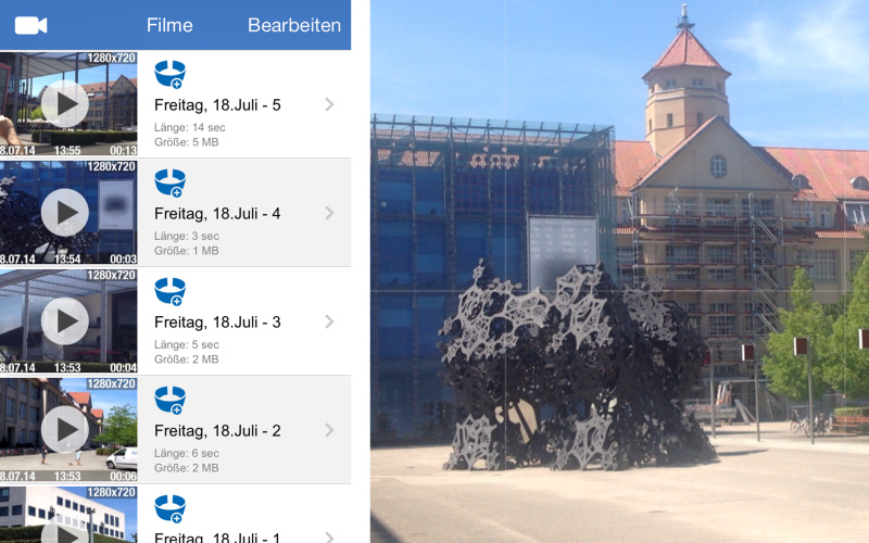 Screenshot der App »Motion Picture 2.0«
