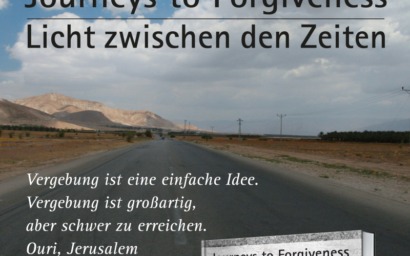 A book cover is mounted in an image on a deserted street is seen