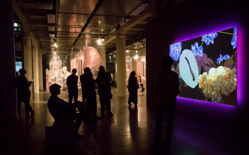 Blick in die Ausstellung »Hybrid Layers«