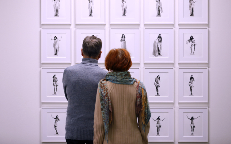 Blick in die Ausstellung »FEMINISTISCHE AVANTGARDE der 1970er-Jahre«
