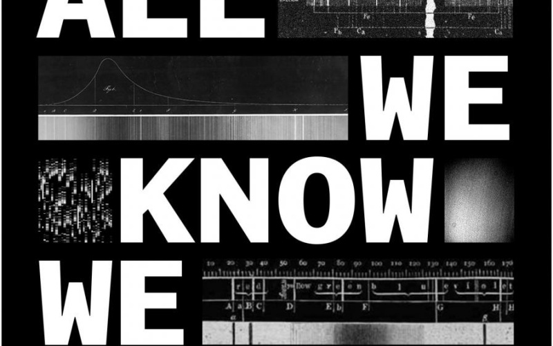 Film poster with white letters and pictures on black background