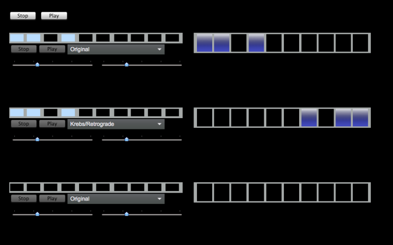 Graphical representation of a rhythm machine