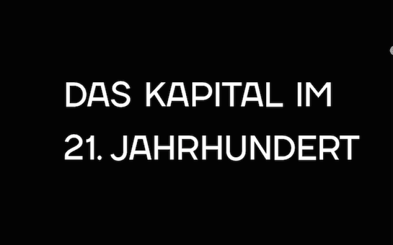 »Das Kapital im 21. Jahrhundert« steht in weißer Typo auf schwarzem Grund geschrieben. 