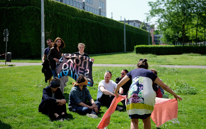 Critical Zones Forschungsseminar an der Staatlichen Hochschule für Gestaltung Karlsruhe (HfG) während der Session im Mai 2018 