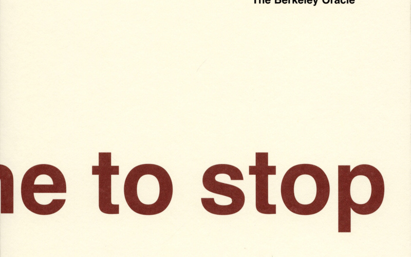 Cover der Publikation »Jochen Gerz. Das Berkeley Orakel / The Berkeley Oracle«