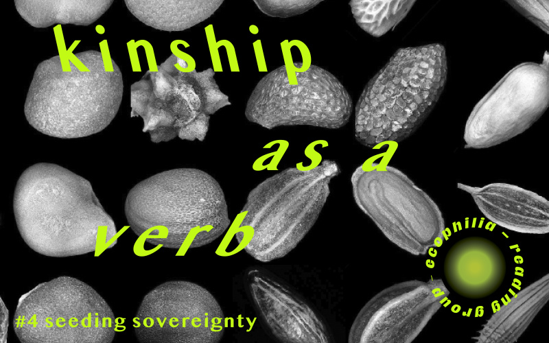 neon green font on black and white photo background with organic shapes