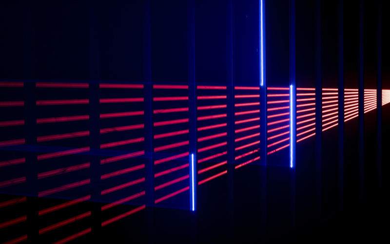 View of the light installation at night