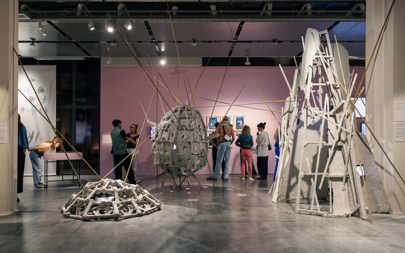 View into the exhibition Assembling Grounds