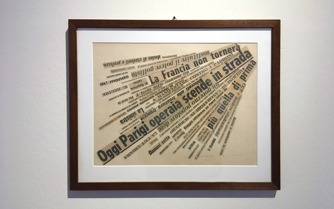 Blick in die Ausstellung »Nanni Balestrini. Wer das hir liest braucht sich vor nichts mehr zu fürchten«