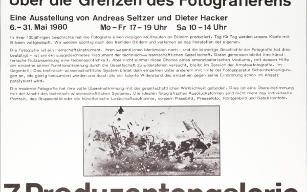 Poster mit Text: Foto kaputt. Über die Grenzen des Fotografierens