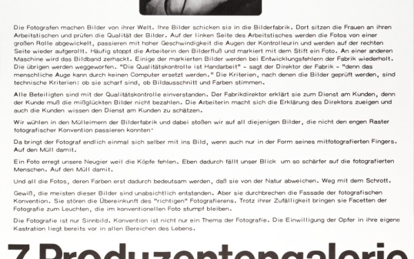 Poster mit Text: Geprüft und für wertlos befunden. Fotos für den Müll