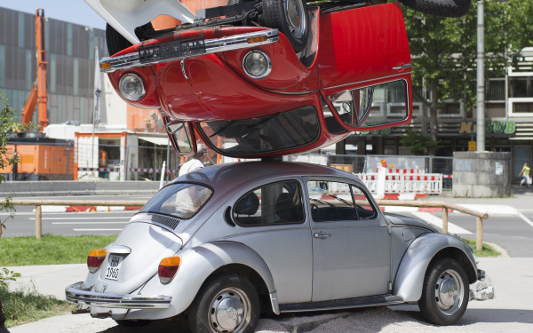 Stacked VW beetles