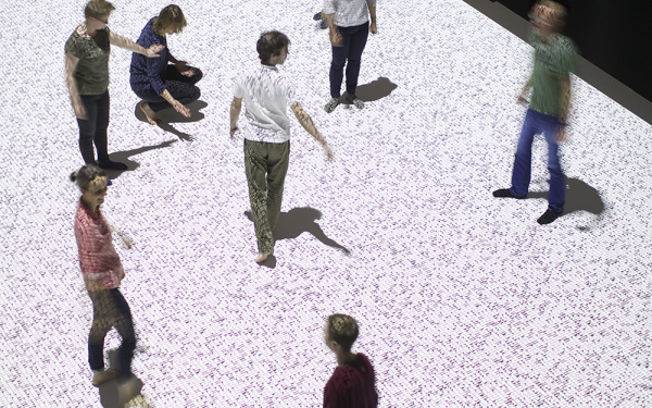 People dancing on a datamatrix