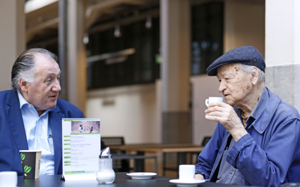 Peter Weibel and Jonas Mekas 