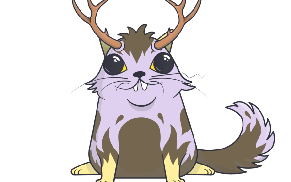 Crypto art: an illustrated colorful cat.
