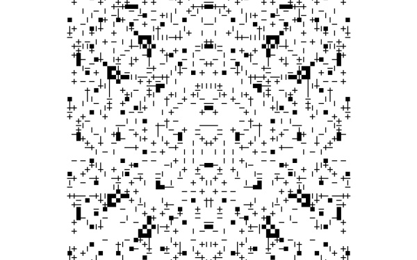 Black pixels against white background form a pattern