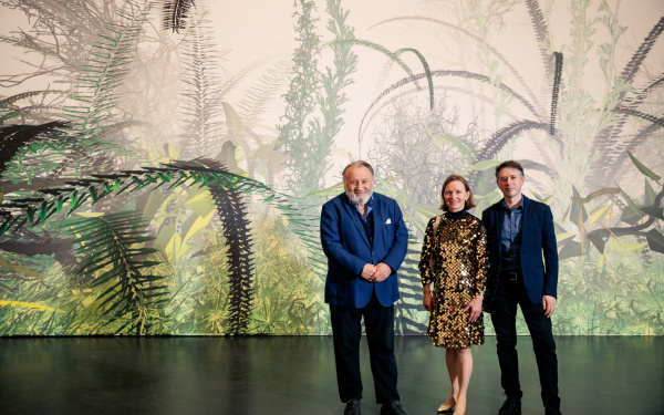 Peter Weibel mit Christa Sommerer and Laurent MIgnonneau