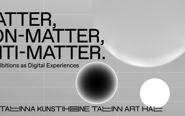 Zu sehen ist das Ausstellungsbanner »Matter, Non-Matter, Anti-Matter«