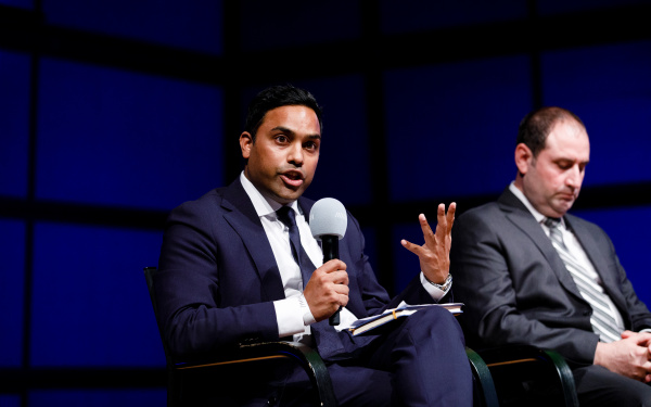 On view are the curator Haider Elias and the president of Yazda in the interview