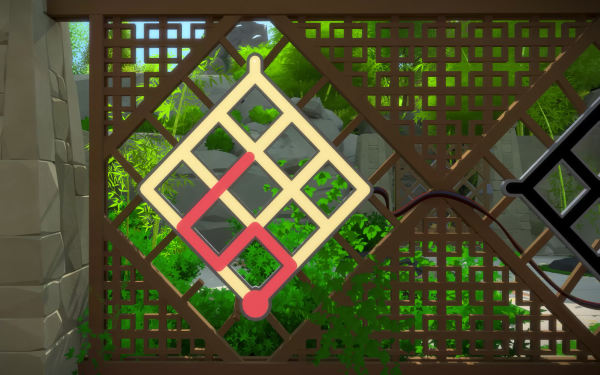 Computerspiel bei dem ein Rätsel auf einer labyrinthartigen Tafel gelöst werden muss