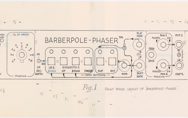 Zu sehen ist eine Skizze des Barberpole Phaser.  