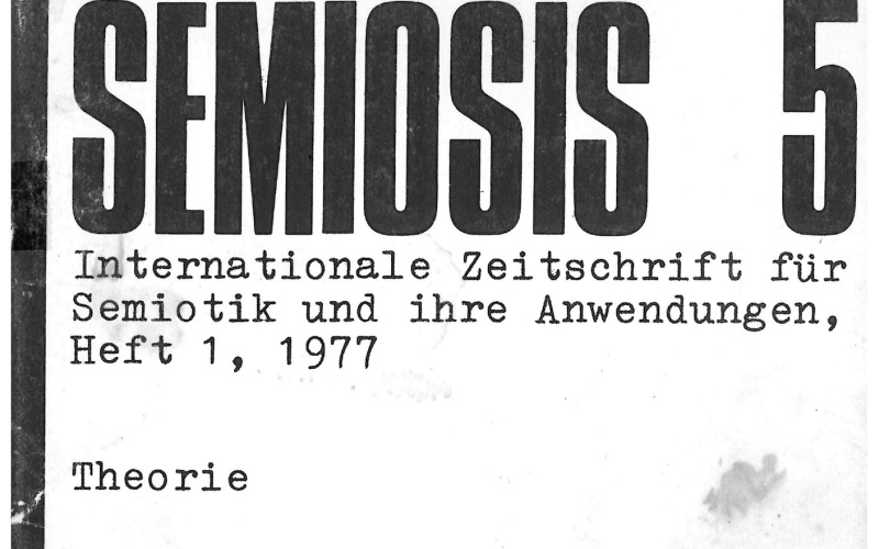 Cover der Zeitschrift »Semiosis«: schwarze Schrift auf weißem Grund