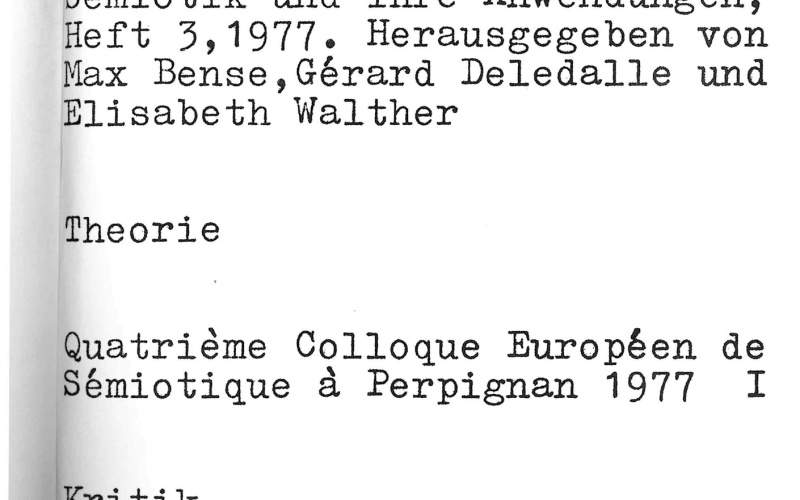 Cover der Zeitschrift »Semiosis«: schwarze Schrift auf weißem Grund