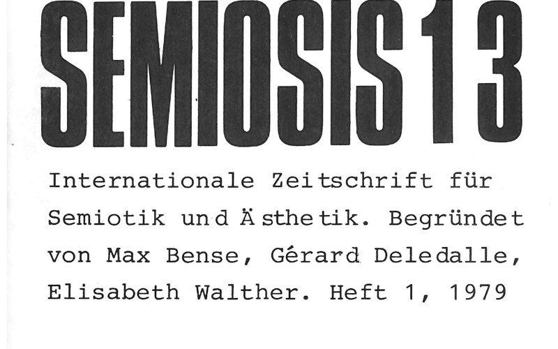 Cover der Zeitschrift »Semiosis«: schwarze Schrift auf weißem Grund