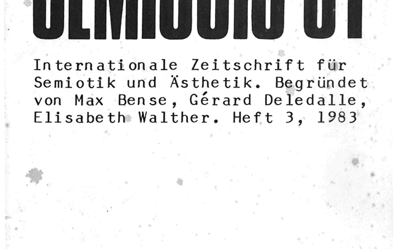Cover der Zeitschrift »Semiosis«: schwarze Schrift auf weißem Grund