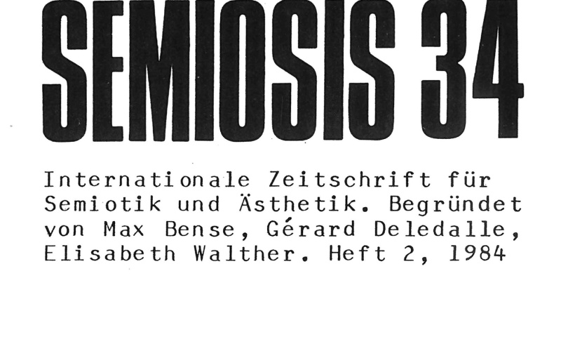 Cover der Zeitschrift »Semiosis«: schwarze Schrift auf weißem Grund